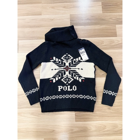 Polo Ralph Lauren ~ Girls' Snowflake Turtleneck Sweater - Big Kid - Picture 2 of 6